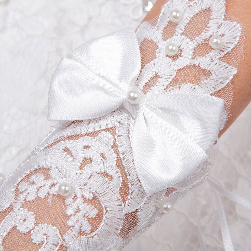 Women's Bow Decorated Bridal Gloves