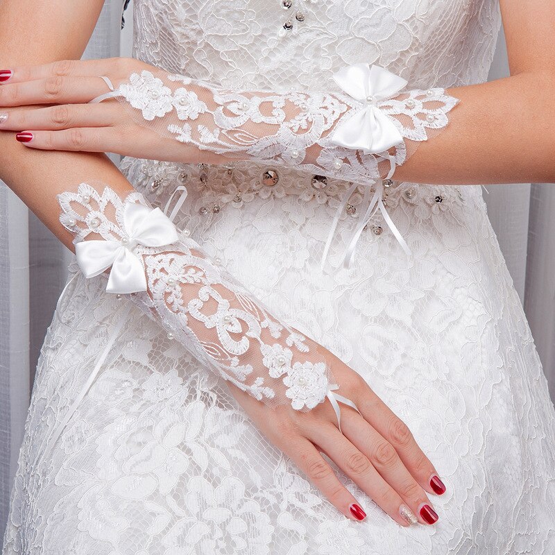 Women's Bow Decorated Bridal Gloves