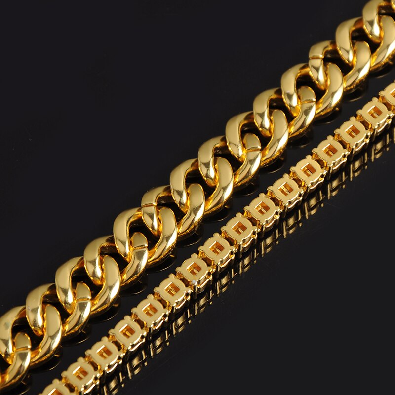 2 Layer Iced Out Chain Necklaces for Wedding