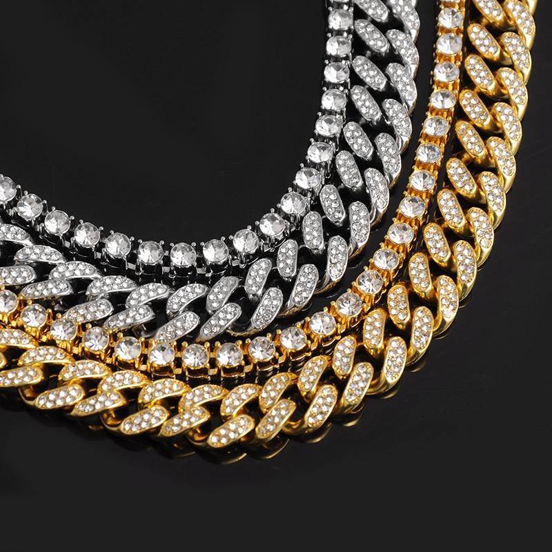 2 Layer Iced Out Chain Necklaces for Wedding