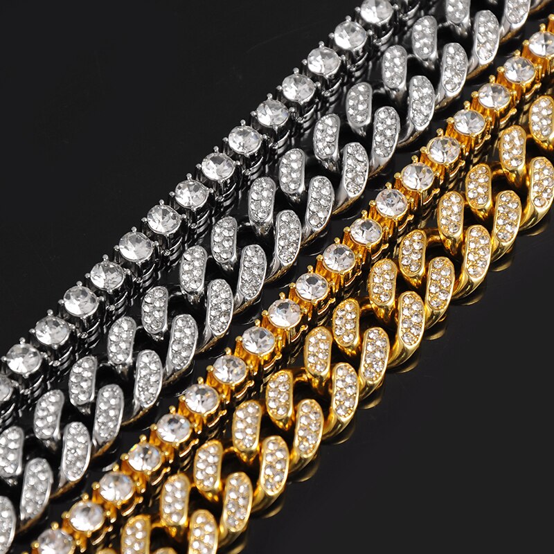 2 Layer Iced Out Chain Necklaces for Wedding