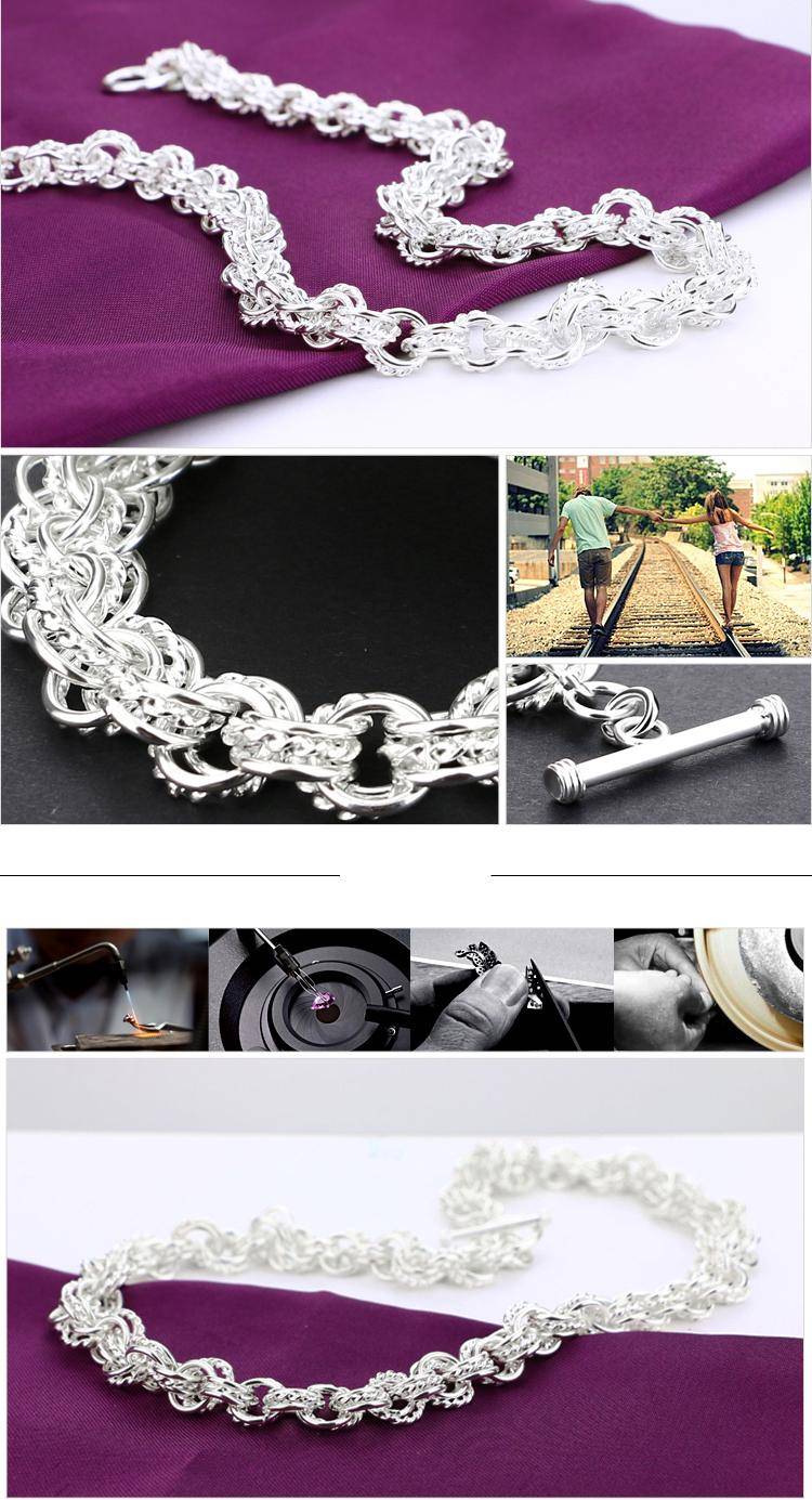 Solid Silver Wedding Necklace for Men
