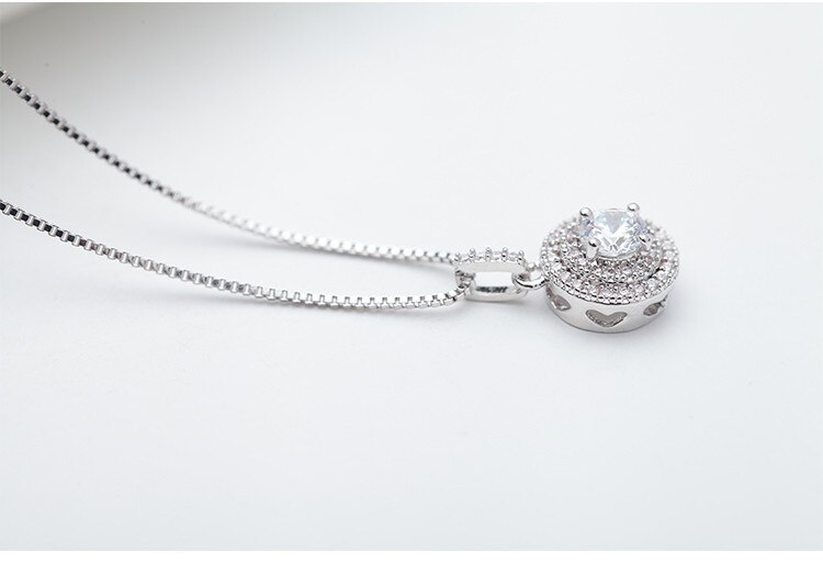 Women's Wedding Round Pendant Necklace
