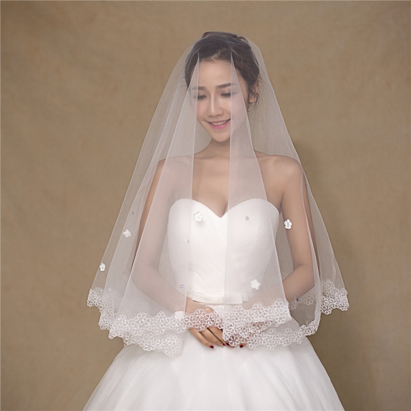 Soft Tulle Lace Edge Veil