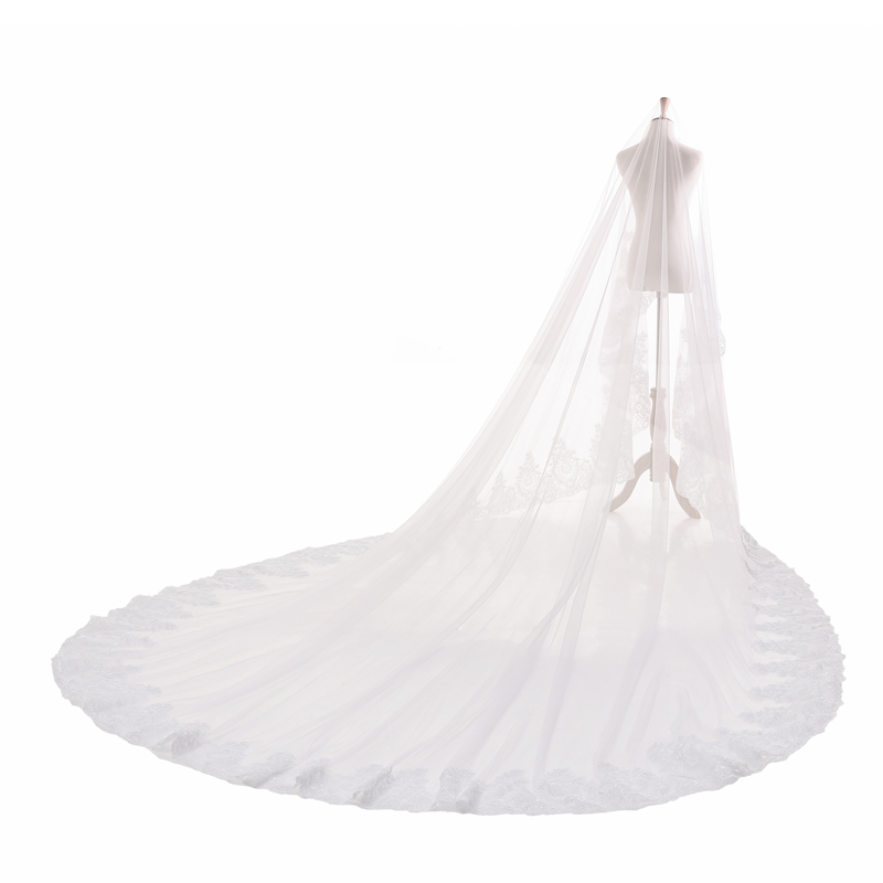 Lace Trimmed Wedding Veil (3 Meters)