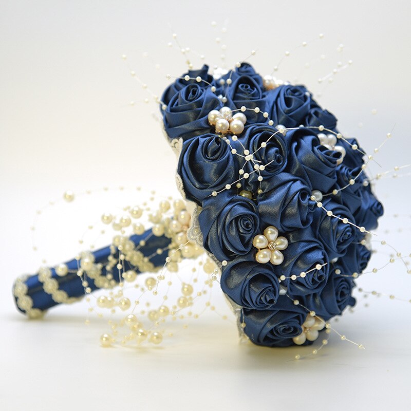 Silk Flowers Bridal Bouquet with Pearl