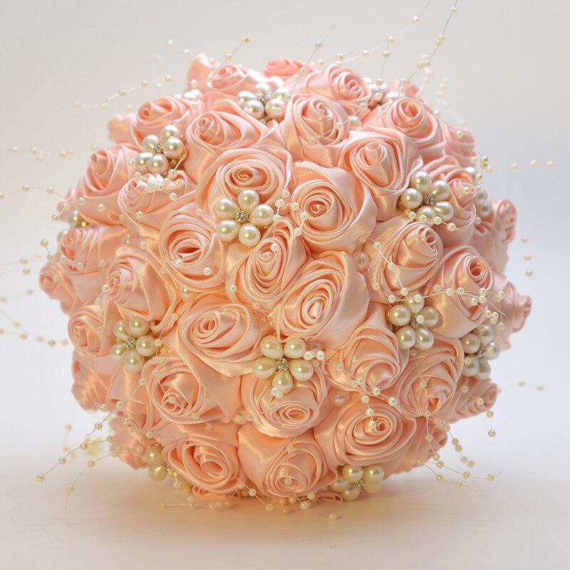 Silk Flowers Bridal Bouquet with Pearl