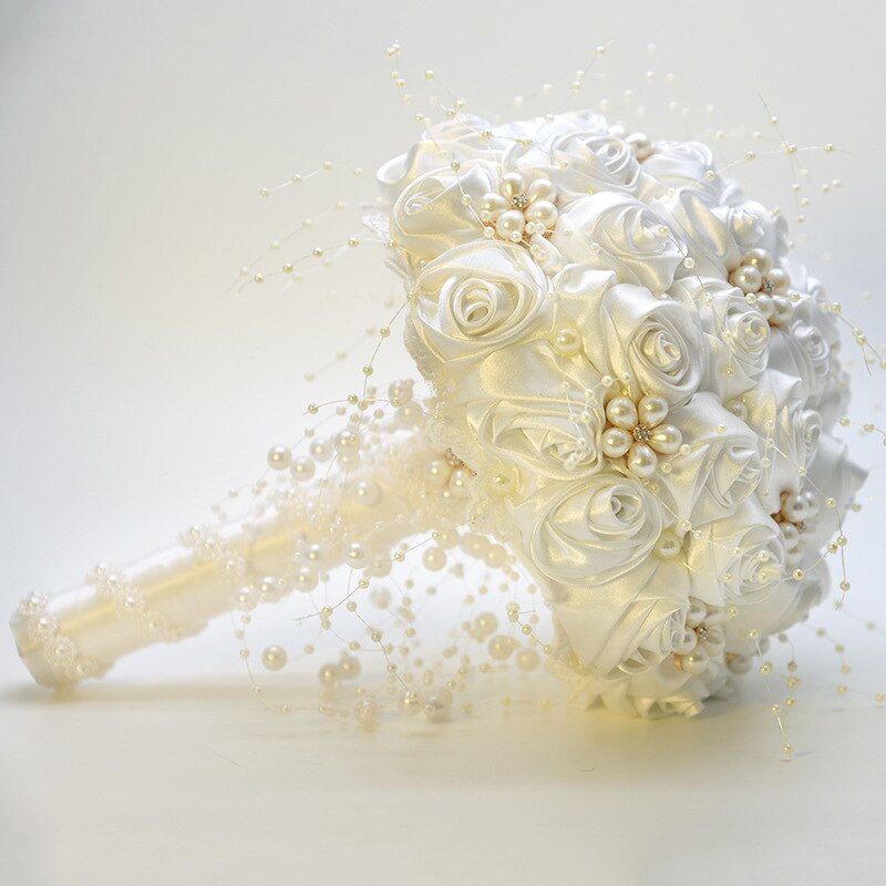 Silk Flowers Bridal Bouquet with Pearl