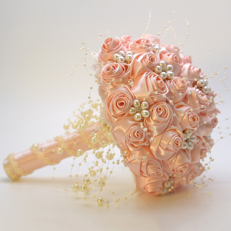 Silk Flowers Bridal Bouquet with Pearl