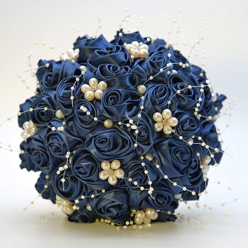 Silk Flowers Bridal Bouquet with Pearl
