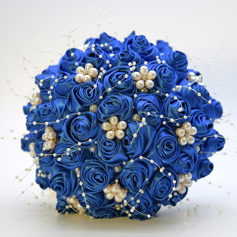 Silk Flowers Bridal Bouquet with Pearl