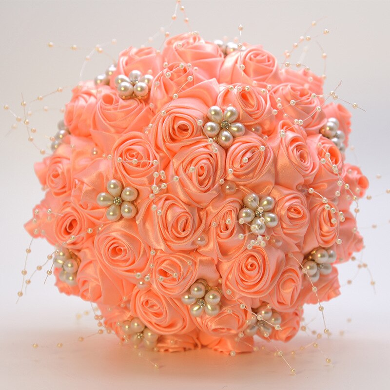 Silk Flowers Bridal Bouquet with Pearl