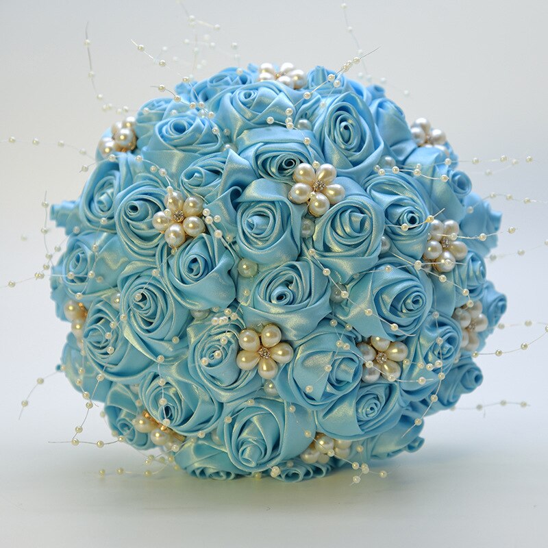 Silk Flowers Bridal Bouquet with Pearl