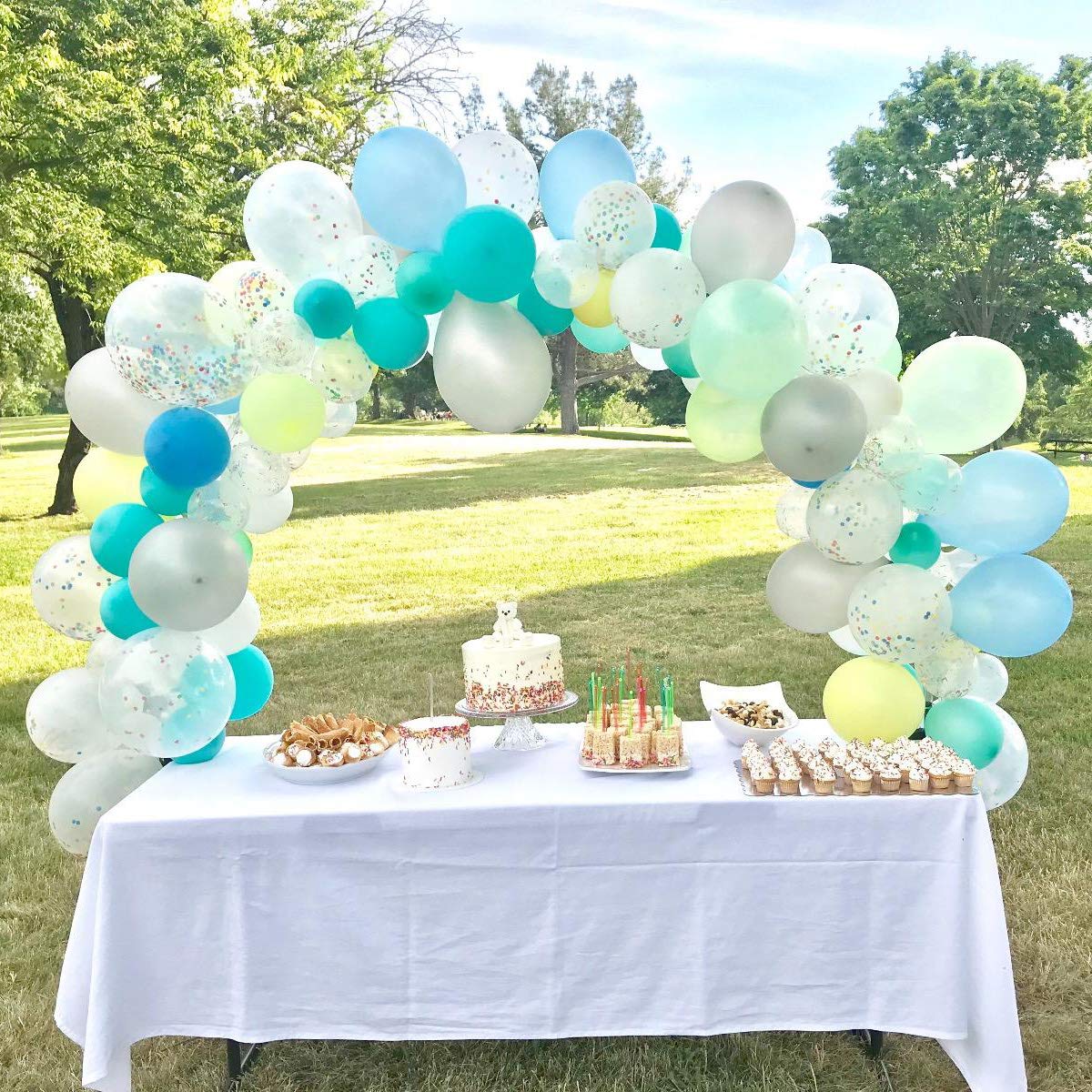 Simple Balloon Garland and Table for Wedding Party