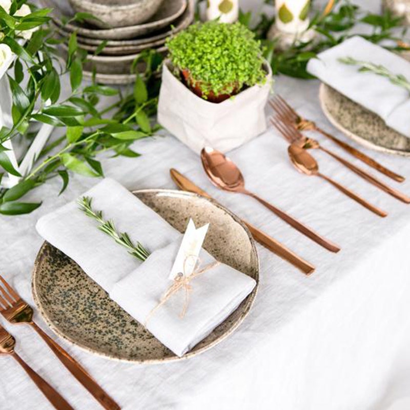 Set of 12 Linen Table Napkins for Wedding Party