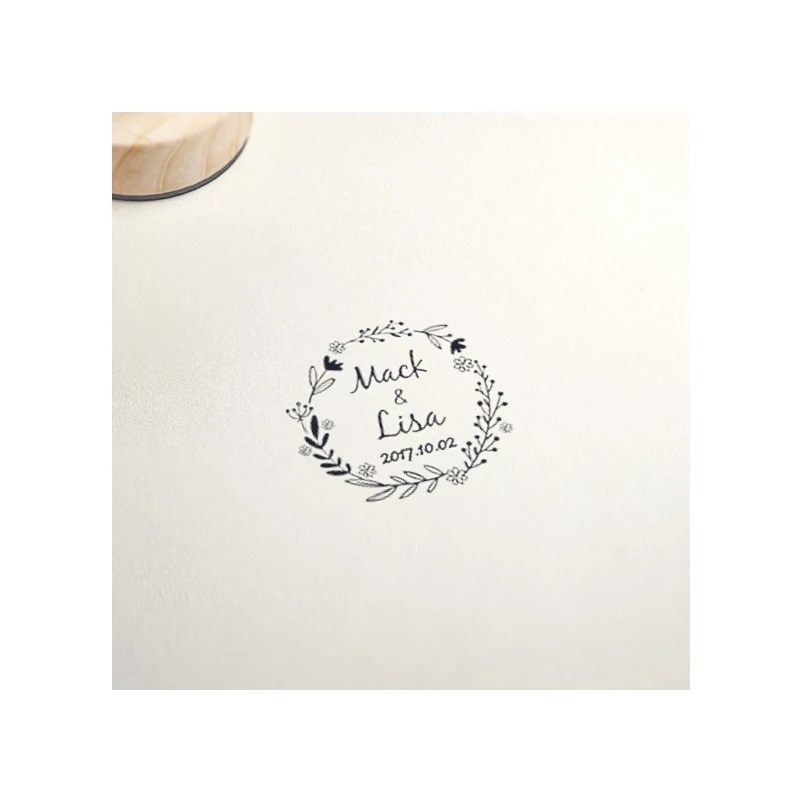 Personalized Wood Wedding Stamp for Invitations