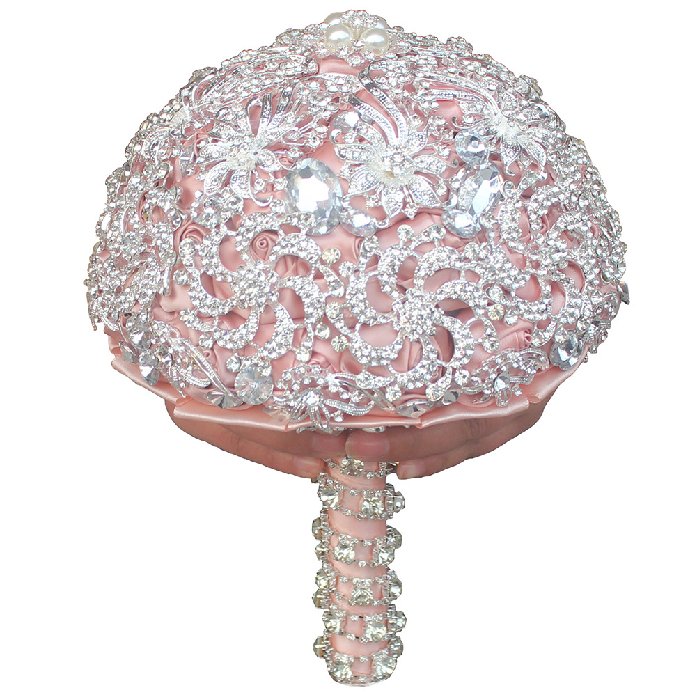 Shiny Wedding Bouquet with Rhinestones