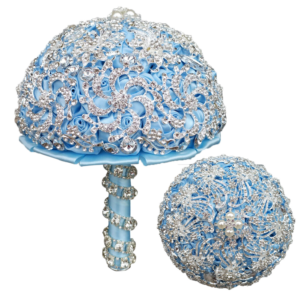 Shiny Wedding Bouquet with Rhinestones