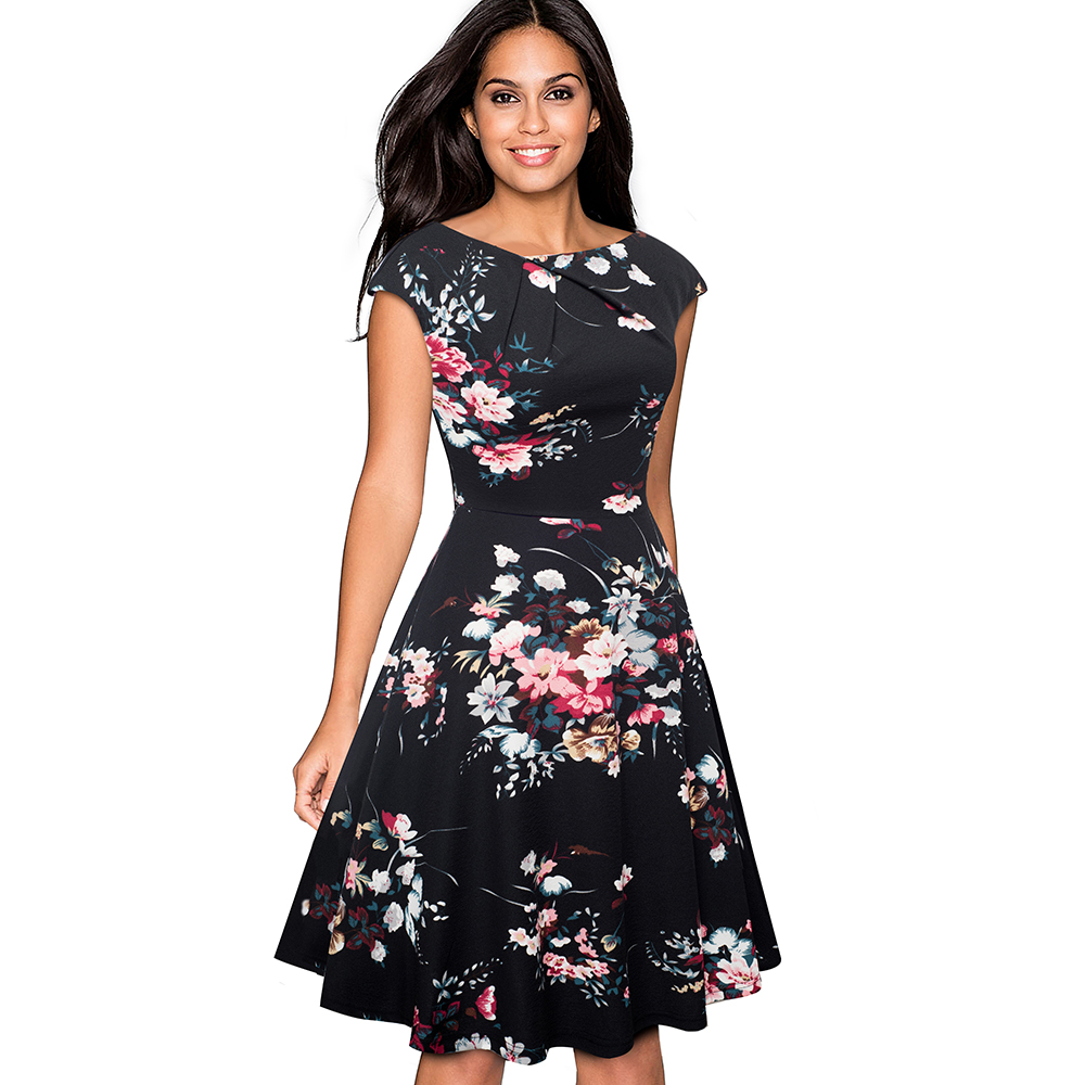 Women's Fashion O-Neck Swing Dress