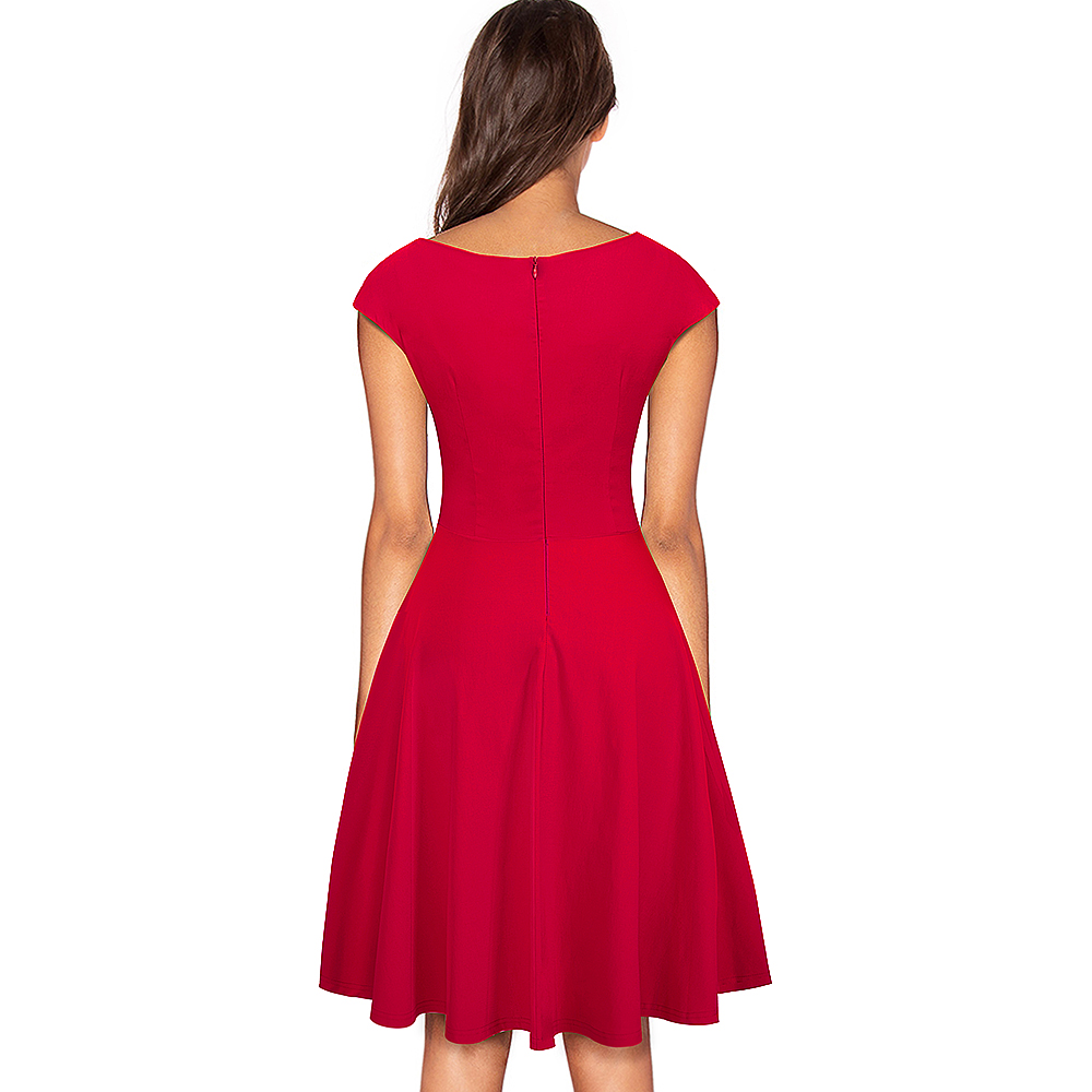 Women's Fashion O-Neck Swing Dress
