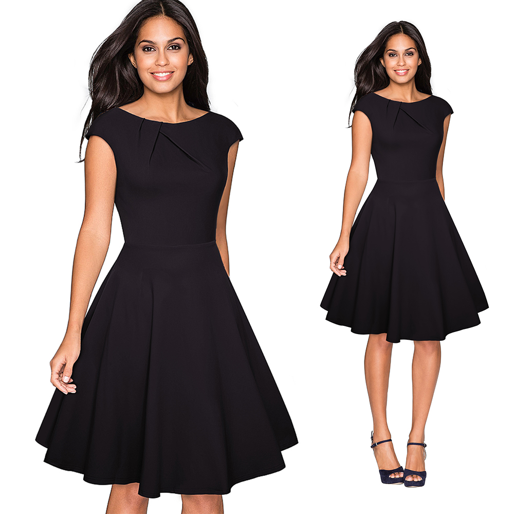 Women's Fashion O-Neck Swing Dress