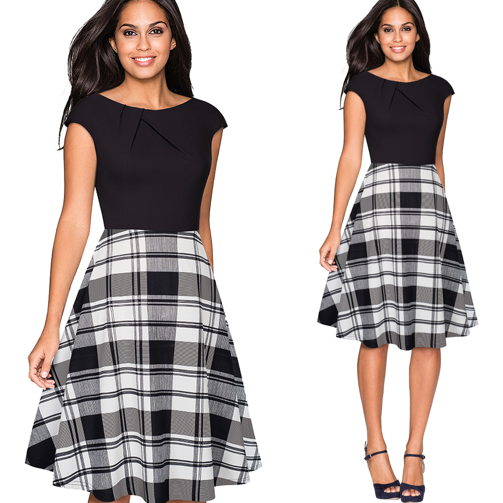 Women's Fashion O-Neck Swing Dress