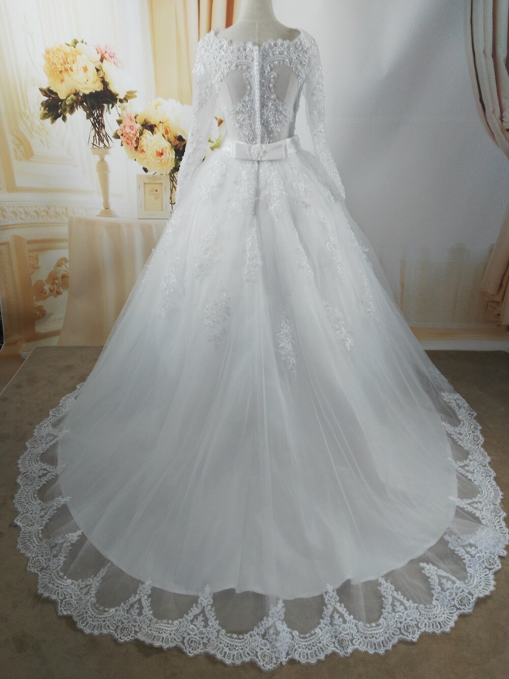 Women's Pearl Embellished Wedding Dress