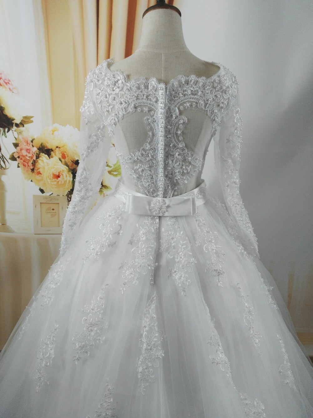 Women's Pearl Embellished Wedding Dress