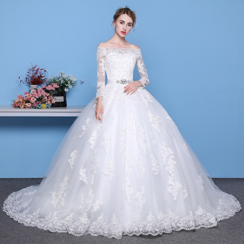 Vintage Long Sleeves Wedding Dress for Women