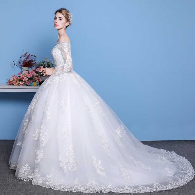 Vintage Long Sleeves Wedding Dress for Women