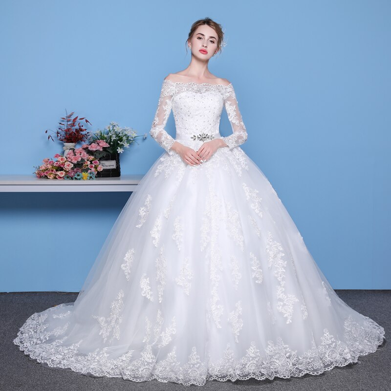 Vintage Long Sleeves Wedding Dress for Women