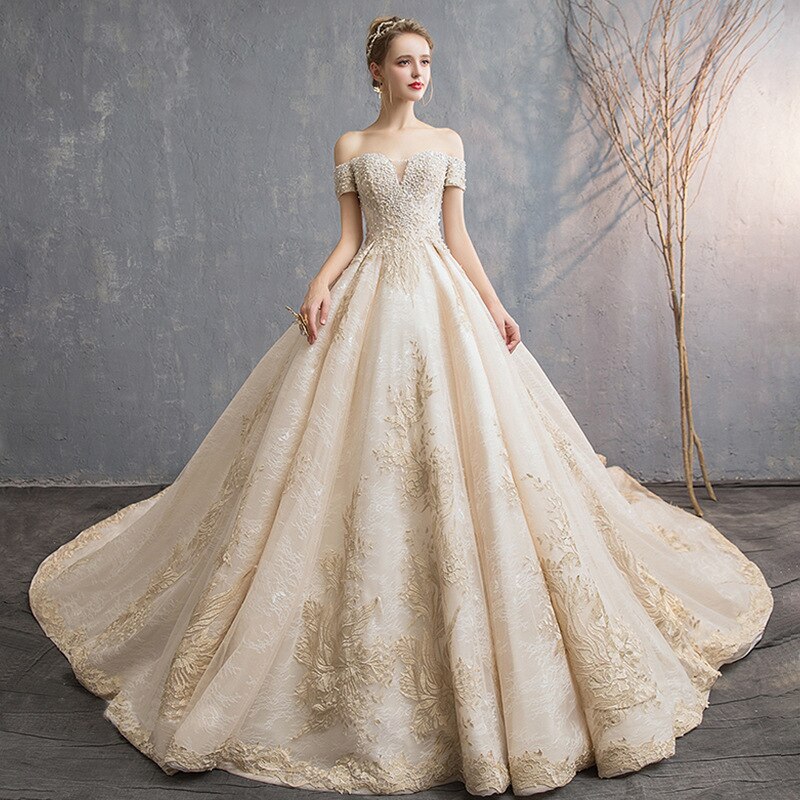 Elegant off Shoulders Wedding Dress for Women