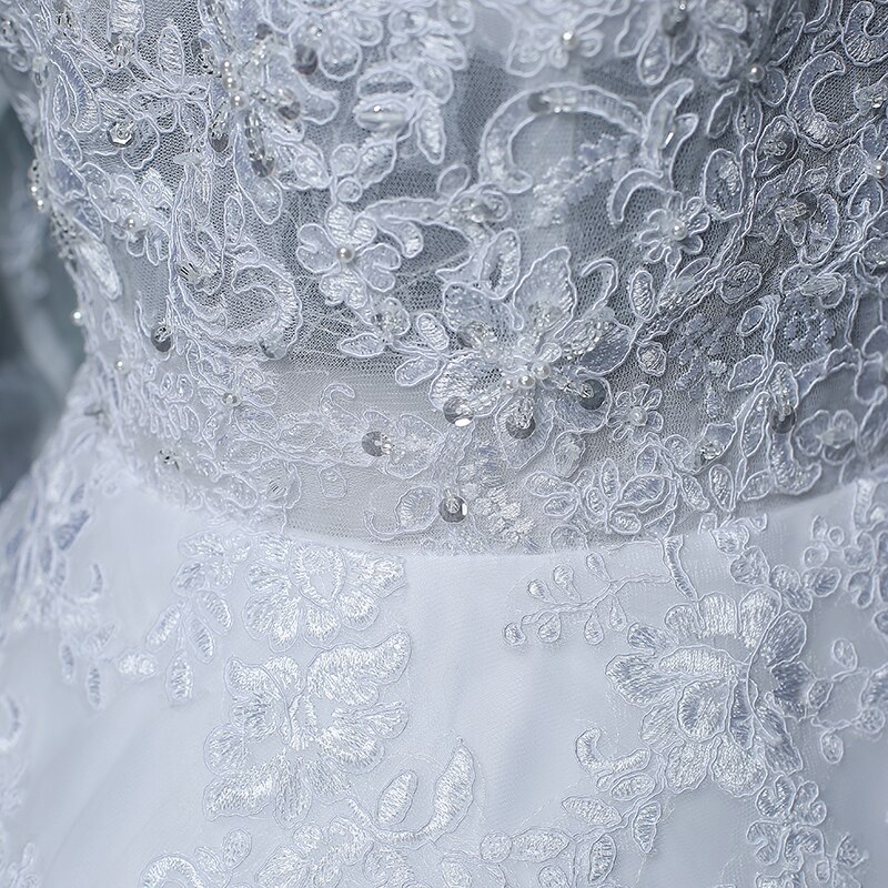 Sexy V Neck Long Sleeves Wedding Dress for Women