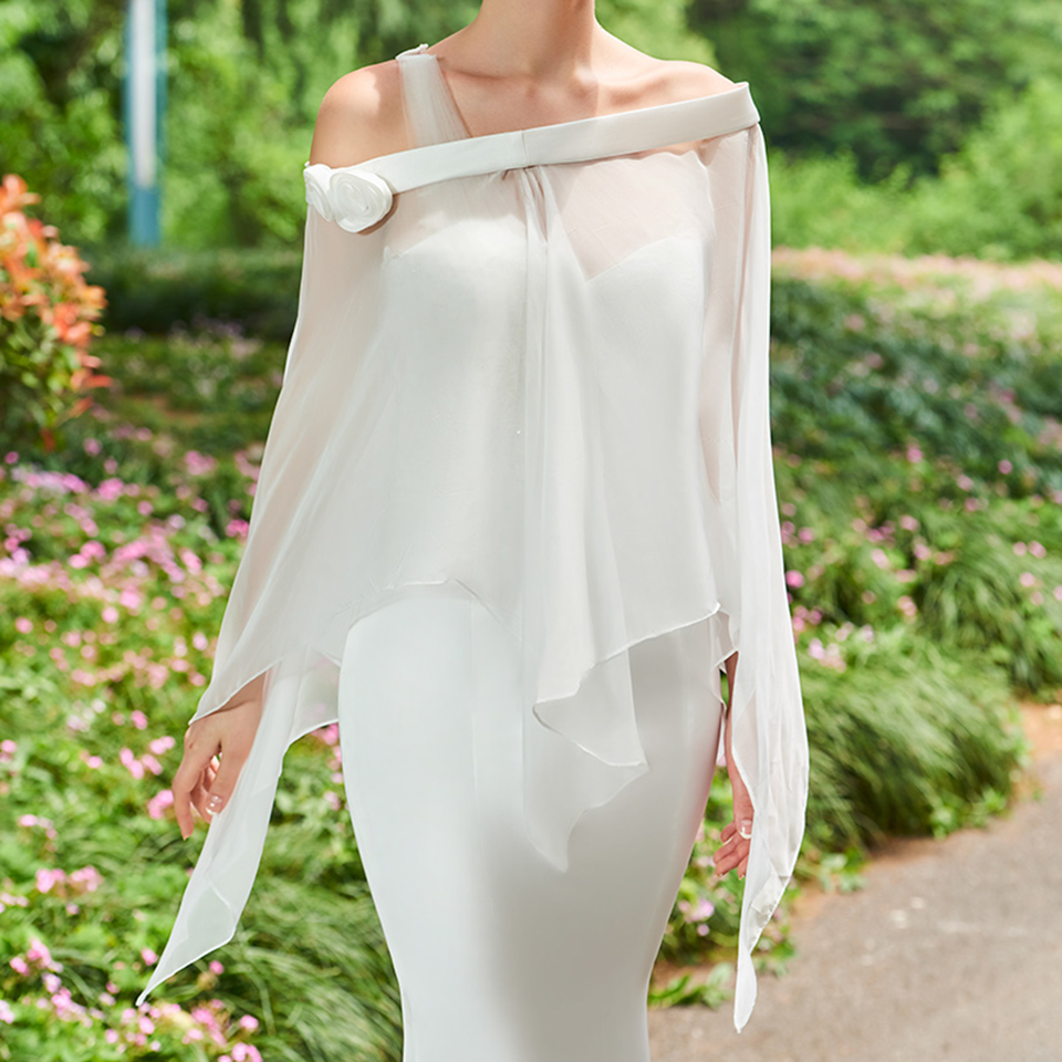 Women's Mermaid Long Sleeves Wedding Dress