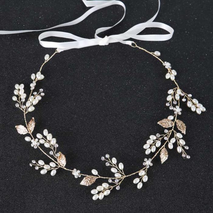 Women's Leaf and Flowers Shaped Elegant Headband for Wedding