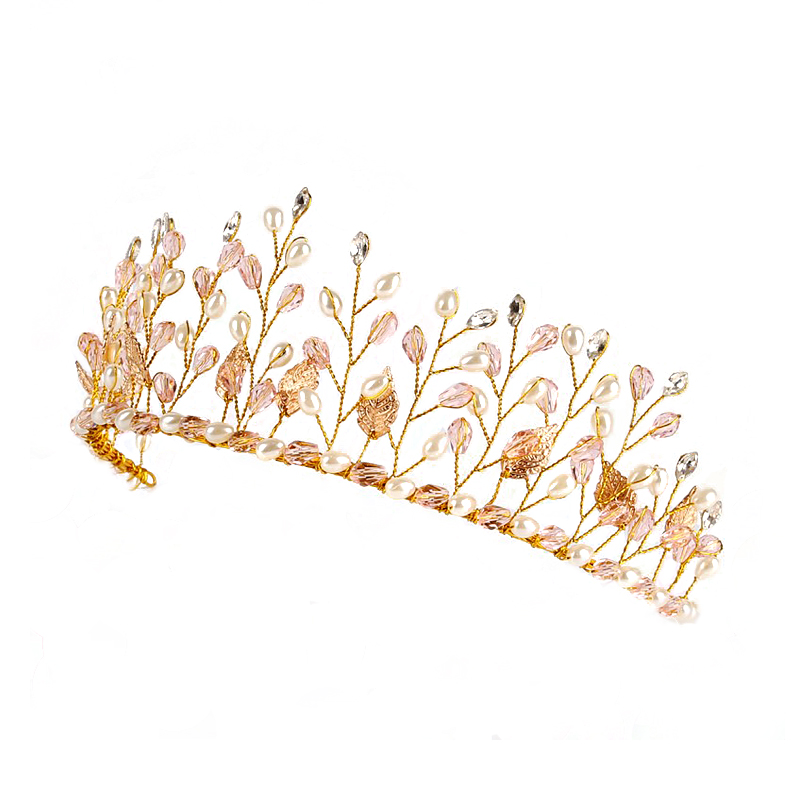 Golden Plants Wedding Tiara