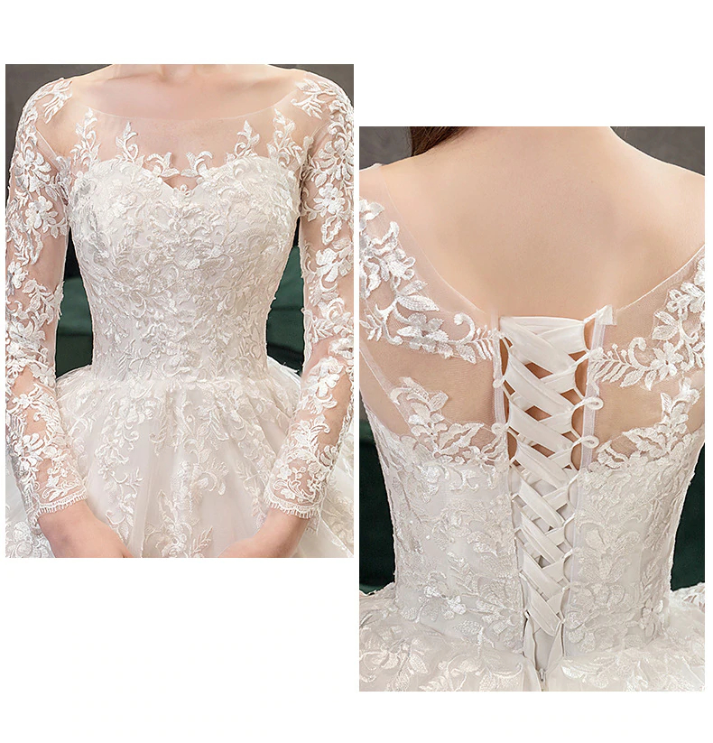 Vintage Full Sleeve Wedding Dress