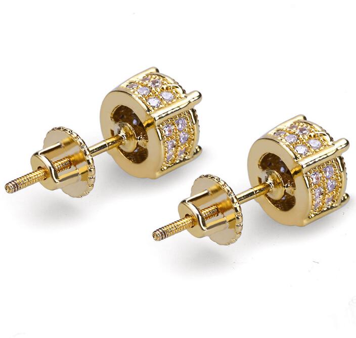 Golden Round Wedding Earrings