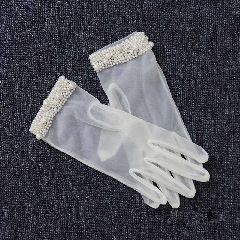 Women's Pearl Trim Bridal Gloves