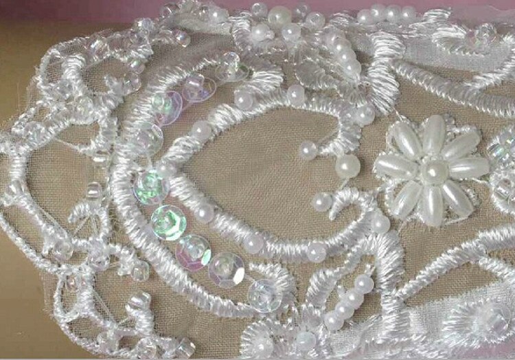 Women's Laces and Pearls Satin Bridal Gloves