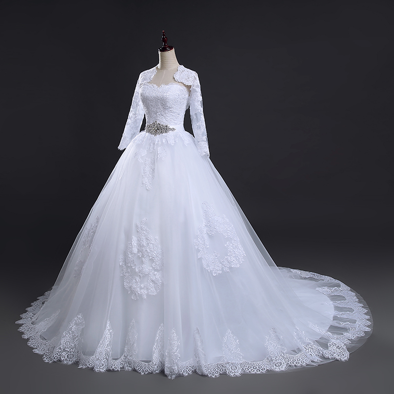 Long Sleeve Jacket and Wedding Dress for Women